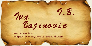 Iva Bajinović vizit kartica